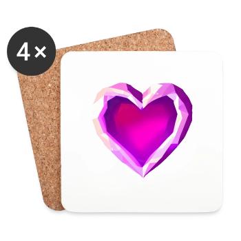 Muttertag Verlobung Liebe Valentinstag Hochzeit - Untersetzer (4er-Set) - Weiß - Vorne