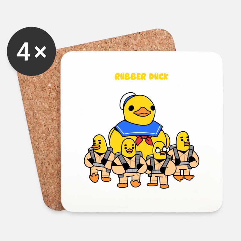 Rubber Duck Monsters a - Untersetzer (4er-Set) - Weiß