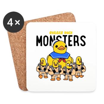 Rubber Duck Monsters b - Untersetzer (4er-Set) - Weiß - Vorne