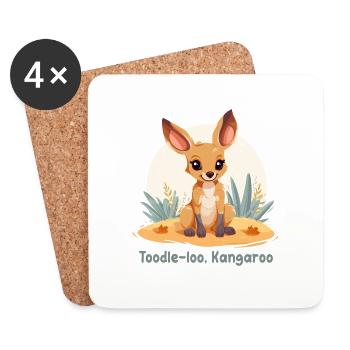 Toodle-loo, Kangaroo - Dessous de verre (lot de 4) - blanc - Devant