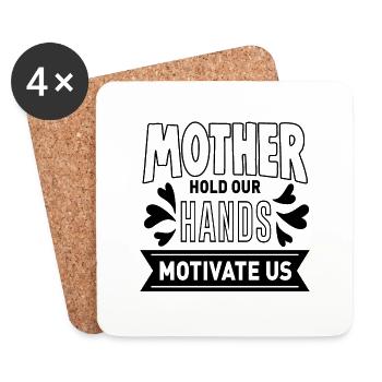 Mère Tenir Nos Mains Nous Motiver - Dessous de verre (lot de 4) - blanc - Devant