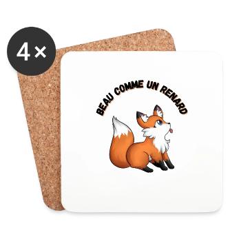 BEAU COMME UN RENARD - Dessous de verre (lot de 4) - blanc - Devant