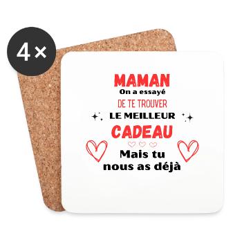LE MEILLEUR CADEAU MAMAN - Dessous de verre (lot de 4) - blanc - Devant
