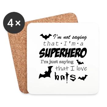 kNot a superhero, I just like bats - Coasters (set of 4) - white - Front