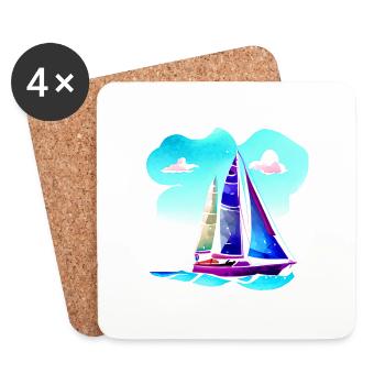Voile Sailor Sailing Ship Voilier Voilier - Dessous de verre (lot de 4) - blanc - Devant
