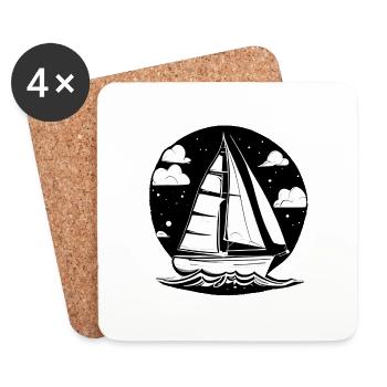Voile Sailor Sailing Ship Voilier Voilier - Dessous de verre (lot de 4) - blanc - Devant