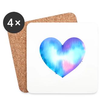Saint-Valentin Mariage Amour Fiançailles Fête des mères - Dessous de verre (lot de 4) - blanc - Devant