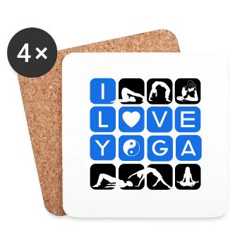 I love yoga shapes symbols chakra letters - Coasters (set of 4) - white - Front