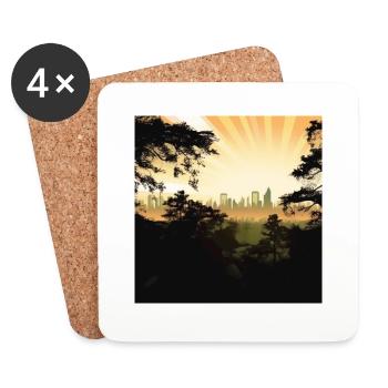 The city behind the forest - Coasters (set of 4) - white - Front
