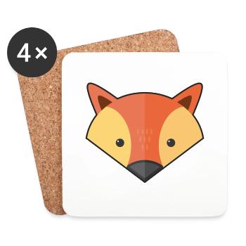 Cute Simple Fox - Coasters (set of 4) - white - Front