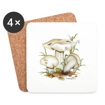 Mai-Ritterling oder Maipilz (Calocybe gambosa) - Untersetzer (4er-Set) - Weiß - Vorne
