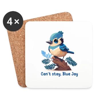 Can't stay, Blue Jay - Dessous de verre (lot de 4) - blanc - Devant