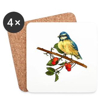 Colorful bird - Coasters (set of 4) - white - Front