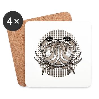 Crab - Coasters (set of 4) - white - Front
