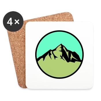 berge - Untersetzer (4er-Set) - Weiß - Vorne