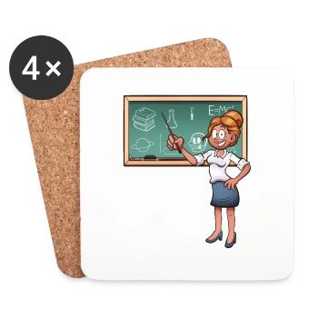 Enseignante de dessin animé - Dessous de verre (lot de 4) - blanc - Devant