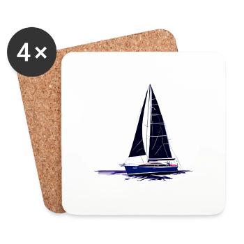 Sailing Ship Sailing Sailboat Sailing Sailing Sailor - Coasters (set of 4) - white - Front