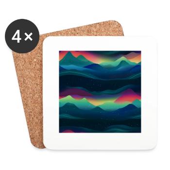 Enchanting Aurora: Northern Lights Collection - Coasters (set of 4) - white - Front