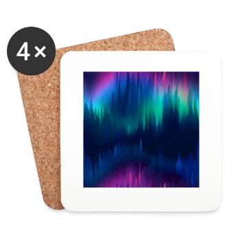 Celestial Aurora: Northern Lights Collection - Coasters (set of 4) - white - Front