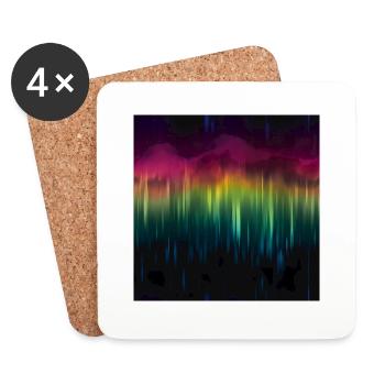 Aurora Symphony: Kollektion der Nordlichter - Untersetzer (4er-Set) - Weiß - Vorne