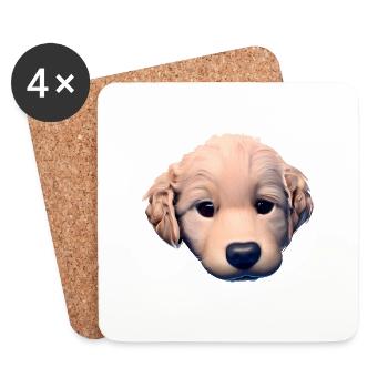 Labrador Retriever chiot Labrador propriétaire - Dessous de verre (lot de 4) - blanc - Devant