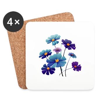 Bouquet Fleurs Jardin Fleuristerie Jardinage - Dessous de verre (lot de 4) - blanc - Devant