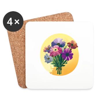 Flowers bouquet floristry - Coasters (set of 4) - white - Front