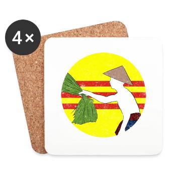 Vietnam Viet Farmers Rice Field Flag I Cadeau - Dessous de verre (lot de 4) - blanc - Devant