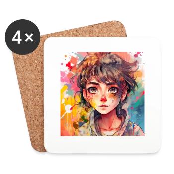 Paint Girl - Untersetzer (4er-Set) - Weiß - Vorne