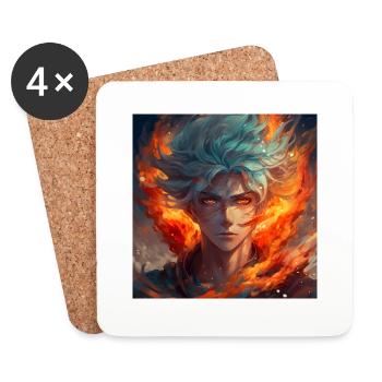Fire Guy - Untersetzer (4er-Set) - Weiß - Vorne