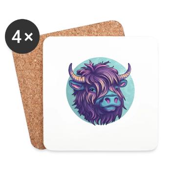 The gentle giant of the Highlands - Untersetzer (4er-Set) - Weiß - Vorne