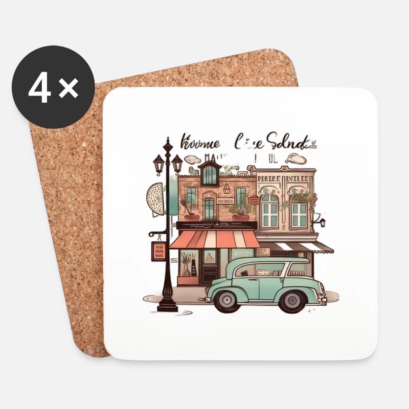 Bakery and bakery: a delicious combination - Coasters (set of 4) - white