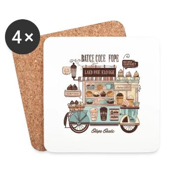 Boulangerie et boulangerie : une délicieuse combinaison - Dessous de verre (lot de 4) - blanc - Devant