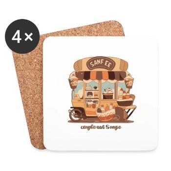 Bakery and bakery: a delicious combination - Coasters (set of 4) - white - Front
