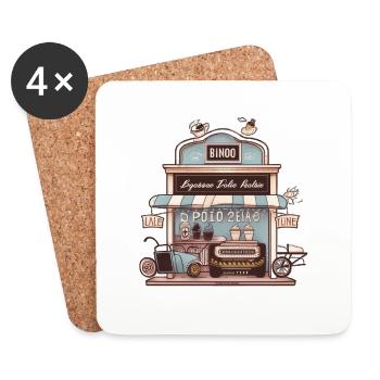 Boulangerie et boulangerie : une délicieuse combinaison - Dessous de verre (lot de 4) - blanc - Devant