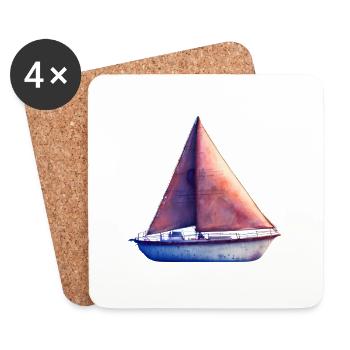 Sailor Sailboat Sailing Ship Sailing Sailing - Coasters (set of 4) - white - Front