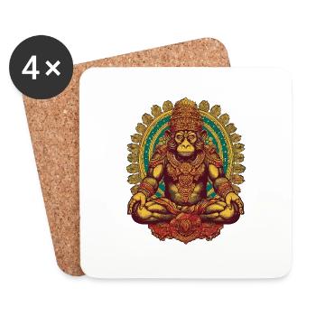 Ape - Monkey King - Guardian - Meditation - pos - Untersetzer (4er-Set) - Weiß - Vorne
