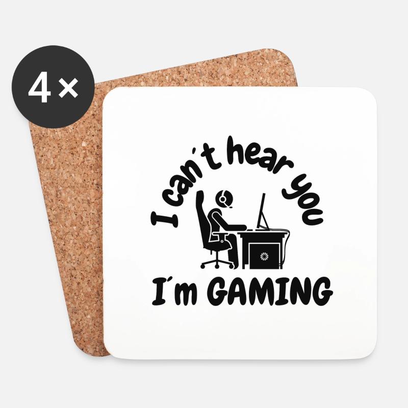 I cant hear you, I´m gaming - Untersetzer (4er-Set) - Weiß