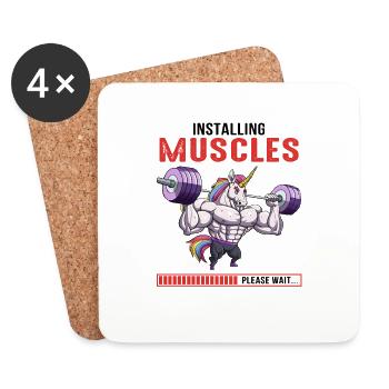 Installing Muscles Please Wait - Untersetzer (4er-Set) - Weiß - Vorne