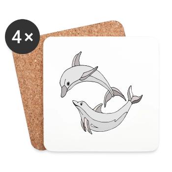 Dolphins - Coasters (set of 4) - white - Front