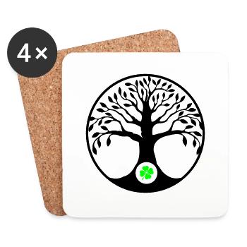 baum des lebens kleeblatt - Untersetzer (4er-Set) - Weiß - Vorne