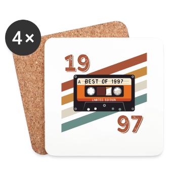 1997 Retro-Vintage-Jubiläum - Untersetzer (4er-Set) - Weiß - Vorne
