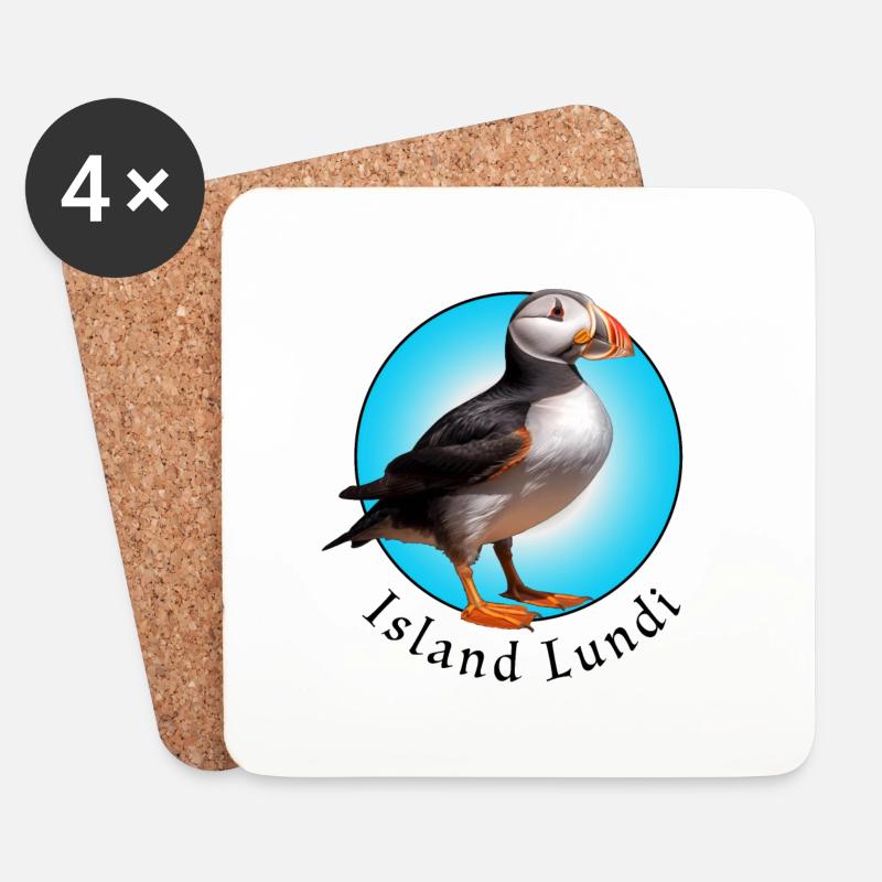 Island Lundi - Untersetzer (4er-Set) - Weiß