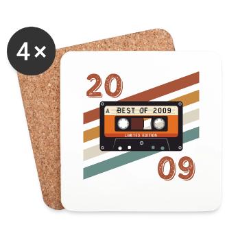 Retro-Vintage-Jubiläum 2009 - Untersetzer (4er-Set) - Weiß - Vorne