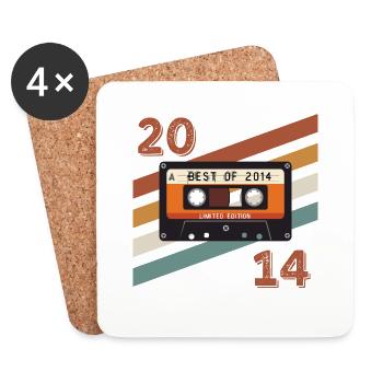 2014 retro vintage anniversary - Coasters (set of 4) - white - Front