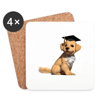 Bachelor Labrador Graduation Study Dogs - Dessous de verre (lot de 4) - blanc - Devant