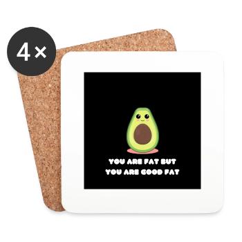 Cute Avocado - Untersetzer (4er-Set) - Weiß - Vorne