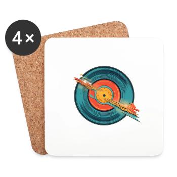 Retro Disc - Untersetzer (4er-Set) - Weiß - Vorne