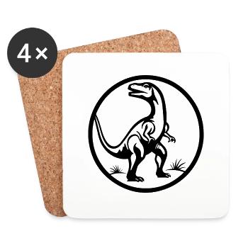 Dino Dinosaur Dinosaurs Paleontology - Coasters (set of 4) - white - Front