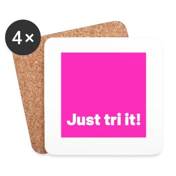 just tri it pink - Coasters (set of 4) - white - Front